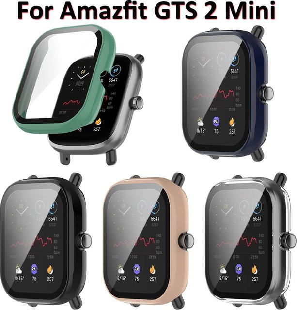 Uhrengehäusehülle für Amazfit GTS 2 Mini, Glas, Schwarz - Bild 1