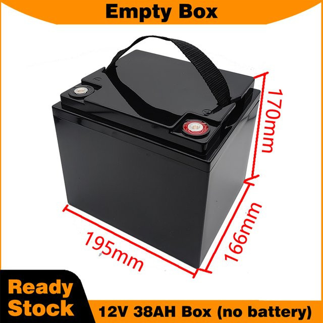 Leeres Gehäuse für 12V 38AH Lithium-Ionen-Batteriebox, Schwarz, passend für 12,8V LiFePO4 Solarsystem-Speicherbox, ohne Batterie - Bild 1