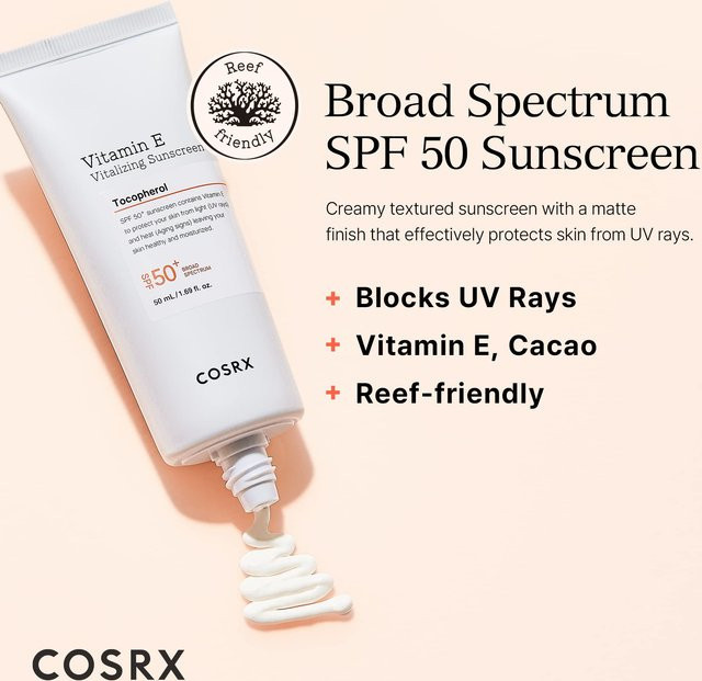 COSRX Vitamin E Sonnencreme, LSF 50+, 50 ml - Bild 1