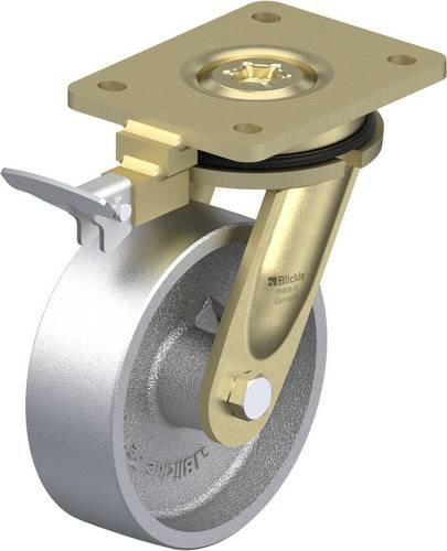 Blickle Lenkrolle LS-G 150G-RI4 mit Feststeller, Farbe: Silber, Rad-Durchmesser: 150 mm, Tragfähigkeit: 900 kg - Bild 1