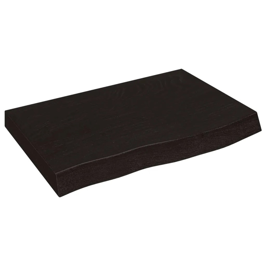 vidaXL Waschtischplatte aus Eichenholz in Grau, B/T/H: 60 x 50 x 4 cm - Bild 2