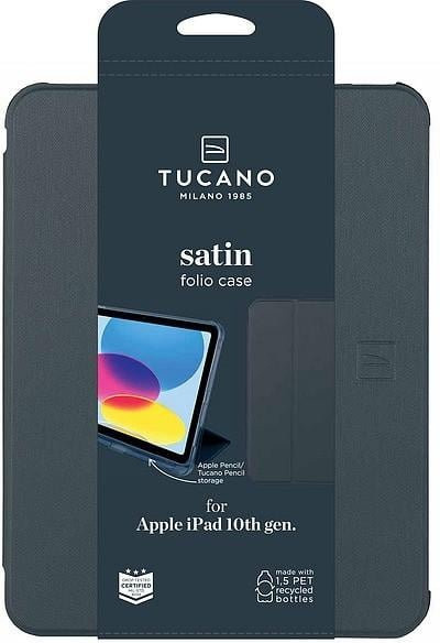 Satin Hülle für Apple iPad 10,9 Zoll 10. Gen (2022) in Schwarz/Blau - Bild 1