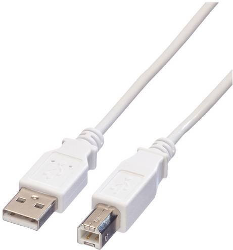 Value USB 2.0 Kabel mit USB-A und USB-B Stecker, 3,00 m, Weiß, Geschirmt - Bild 1