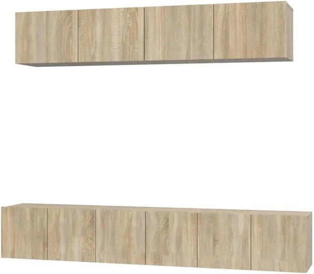 vidaXL 5-tlg. TV-Schrank-Set Sonoma-Eiche aus Holzwerkstoff für dein Wohnzimmer, Wandmontage, 3 x B: 60 cm, T: 30 cm, H: 30 cm und 2 x B: 80 cm, T: 30 cm, H: 30 cm - Bild 1