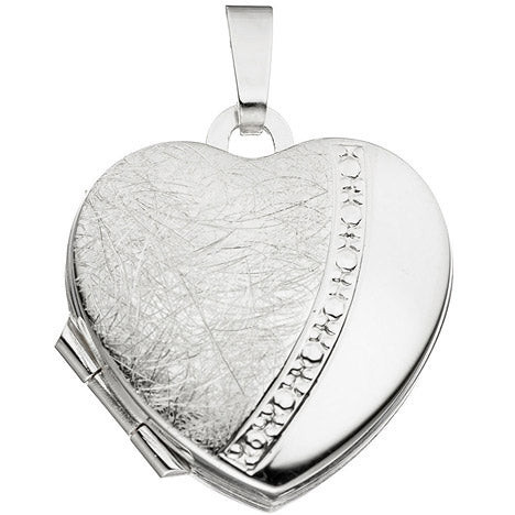 Colfem Anhänger Medaillon Herz, 925 Silber, eismatt, Unisex - Bild 1