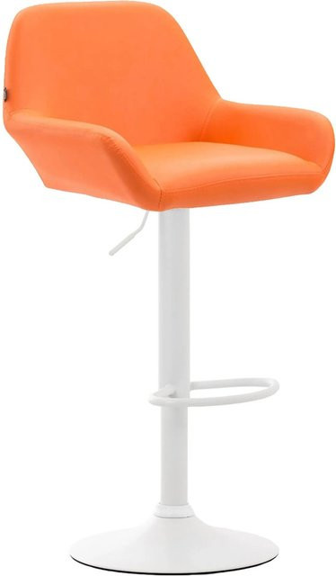 CLP Barhocker Braga Kunstleder Orange/Weiß modern mit 360 Grad Drehsitz - Bild 1