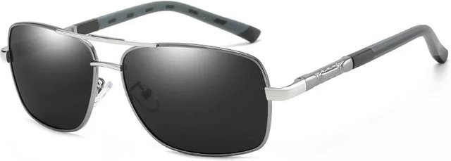 Yiran bag Sonnenbrille, Aluminium, halbrand, rechteckig, grau, Unisex - Bild 1