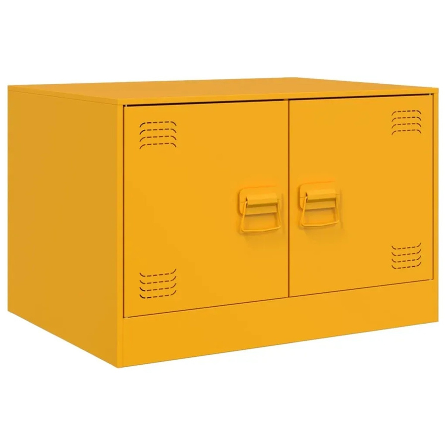 vidaXL Couchtisch aus kaltgewalztem Stahl in Gelb, B/T/H: 67 x 50 x 44 cm - Bild 1
