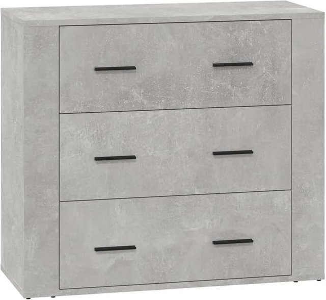 vidaXL Sideboard aus Holzwerkstoff in Betongrau, B/T/H: 80 x 33 x 70 cm - Bild 1