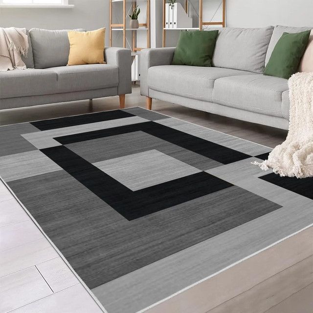 VIKAMA Wohnzimmerteppich mit geometrischem Design, rutschfeste Bodenmatte für Sofa und Schlafzimmer - Bild 1