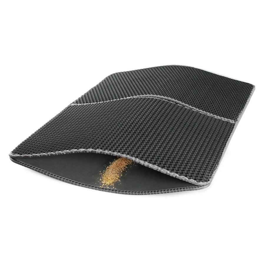 Fudajo Katzenstreu Matte faltbar in Schwarz und Grau, B: 75 cm, T: 55 cm - Bild 2