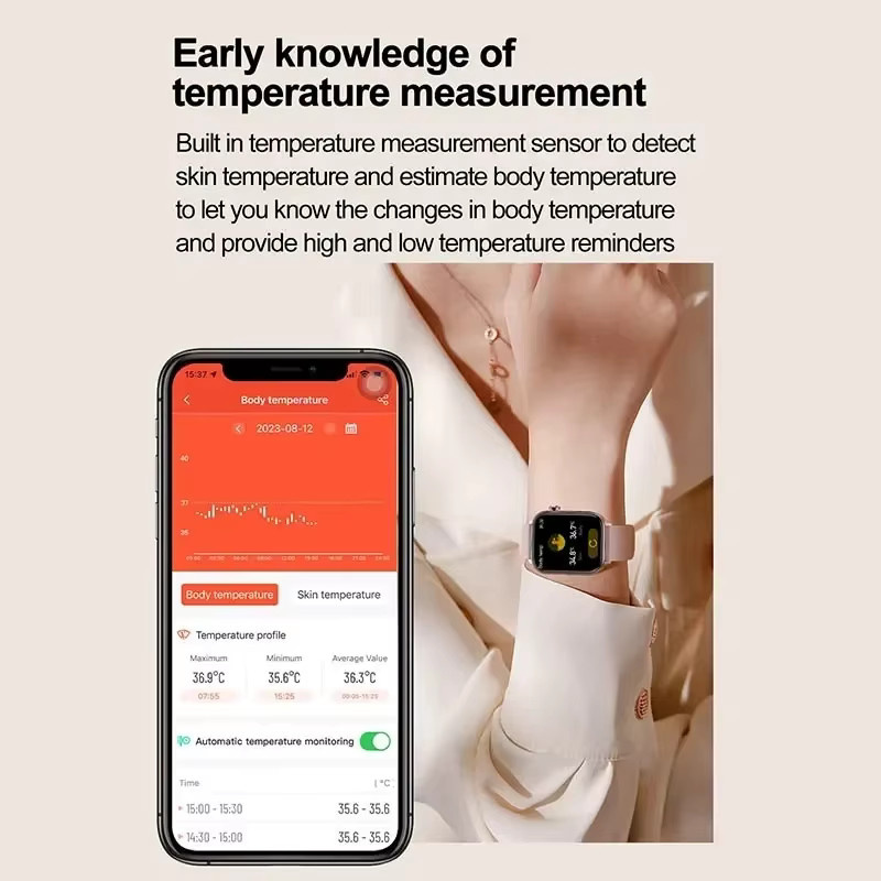 GUHUAVMI Smartwatch für Damen mit EKG und PPG Überwachung in Grau zur Analyse der Körperzusammensetzung und Menstruationsgesundheit - Bild 3