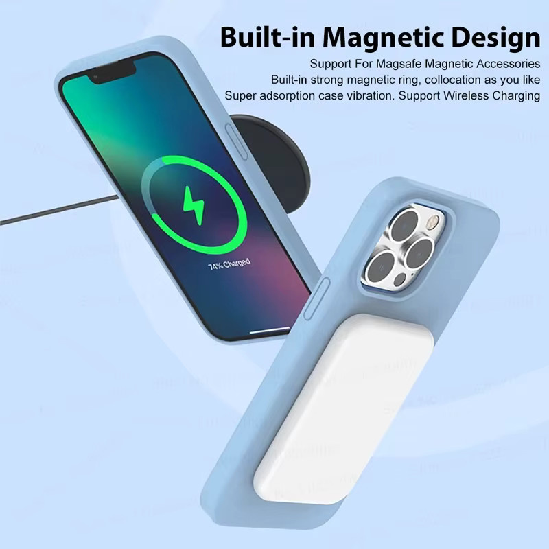 Apple Original Flüssigsilikonhülle mit MagSafe für iPhone, Farbe: Blau - Bild 2