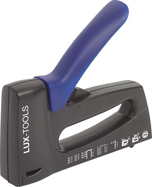 LUX-TOOLS Handtacker Comfort in Blau für Feindraht, Edelstahlklammern und Tackernägel - Bild 1