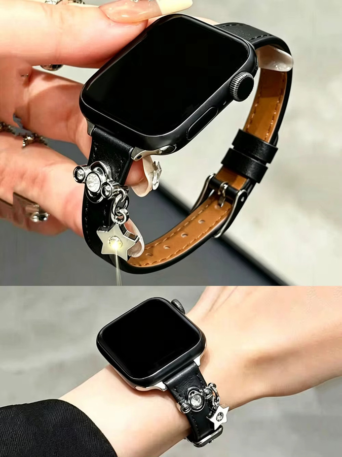iwujiao Uhrenarmband Leder, Kristall, Damen, für Apple Watch - Bild 2