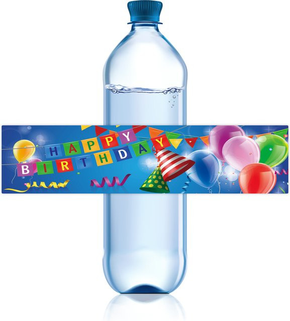20 Stück Personalisierte Alles Gute Zum Geburtstag Wasserflaschen Etiketten in Mehrfarbig als Party Dekoration und Geschenk Aufkleber - Bild 1