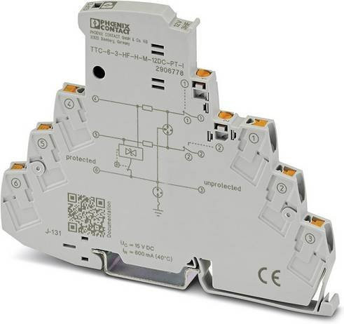 Phoenix Contact Überspannungsschutz-Ableiter TTC-6-3-HF-F-M-12DC-PT-I, Grau - Bild 1