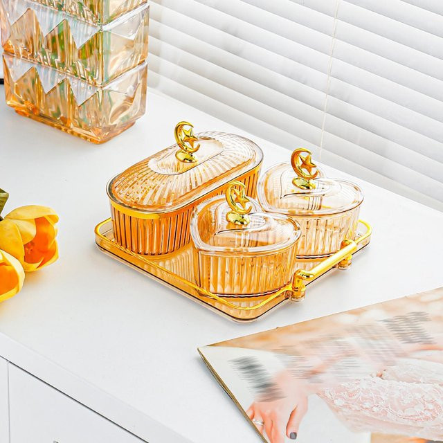 Transparentes Obsttablett von Yiran Furniture für Snacks und Süßigkeiten, rechteckig - Bild 1
