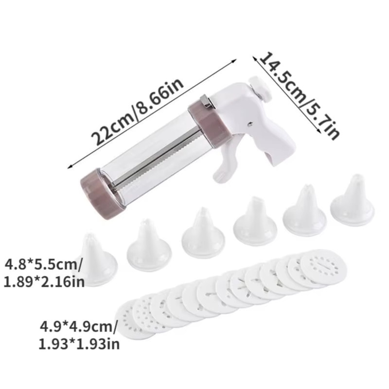 FSMHOME Cookie Presse Kit mit manueller Spritzpistel zum Backen und Dekorieren in Lila und Weiß - Bild 6
