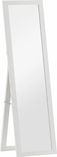 HOMCOM Ganzkörperspiegel Rechteckig in Weiß mit Holzoptik, Standspiegel und Wandspiegel, Höhe: 157 cm, Breite: 37 cm - Bild 1