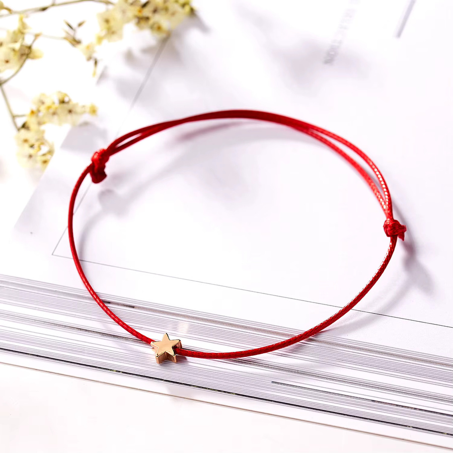 Make A Wish Armband, geflochten, Schwarz, Rot, Seil, Unisex - Bild 4