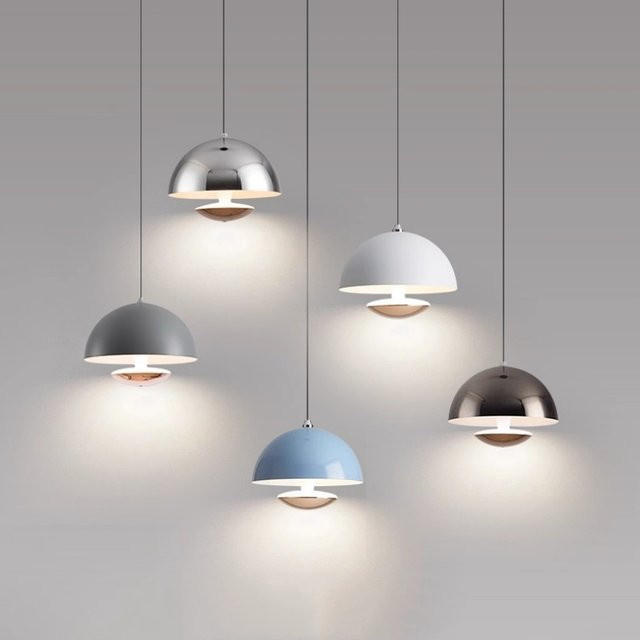 JIANKEXING Pendelleuchte aus Metall in Beige mit höhenverstellbarer Aufhängung und warmweißem Licht für Schlafzimmer, Restaurant oder Bar - Bild 1