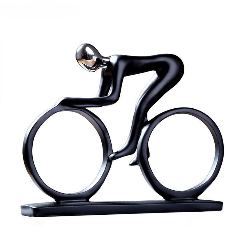 Moderne abstrakte Fahrradfahrer-Statue aus Harz für dein Büro oder Wohnzimmer von Household supplies MH, Höhe: 17,0 cm, Breite: 21,0 cm, Tiefe: 5,5 cm - Bild 4