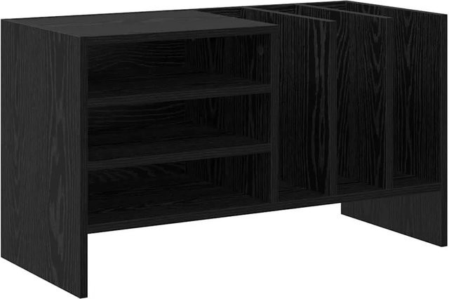 vidaXL Schallplattenschrank in Schwarz und Eichen-Optik mit Medienfächern, B/T/H: 78,5 x 35 x 45 cm - Bild 1