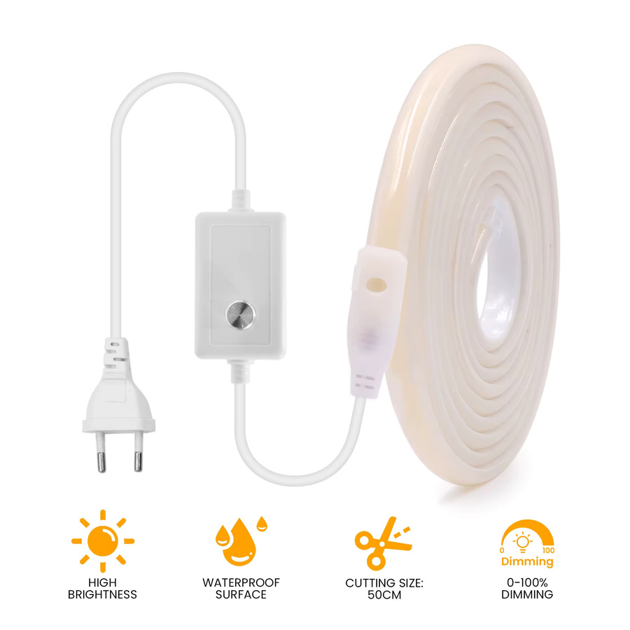 GAHADA LED-Neonlicht COB-Streifen dimmbar, IP65 wasserdicht, lineare Beleuchtung, 230 V, RA90, Weiß - Bild 4