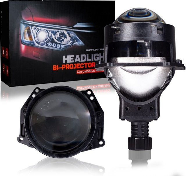 Veclumin P40 Bifokallinse 3 Zoll Hochleistungs-Auto-LED-Scheinwerfer in Schwarz, 70 W, H4 H11, 6000 K - Bild 1