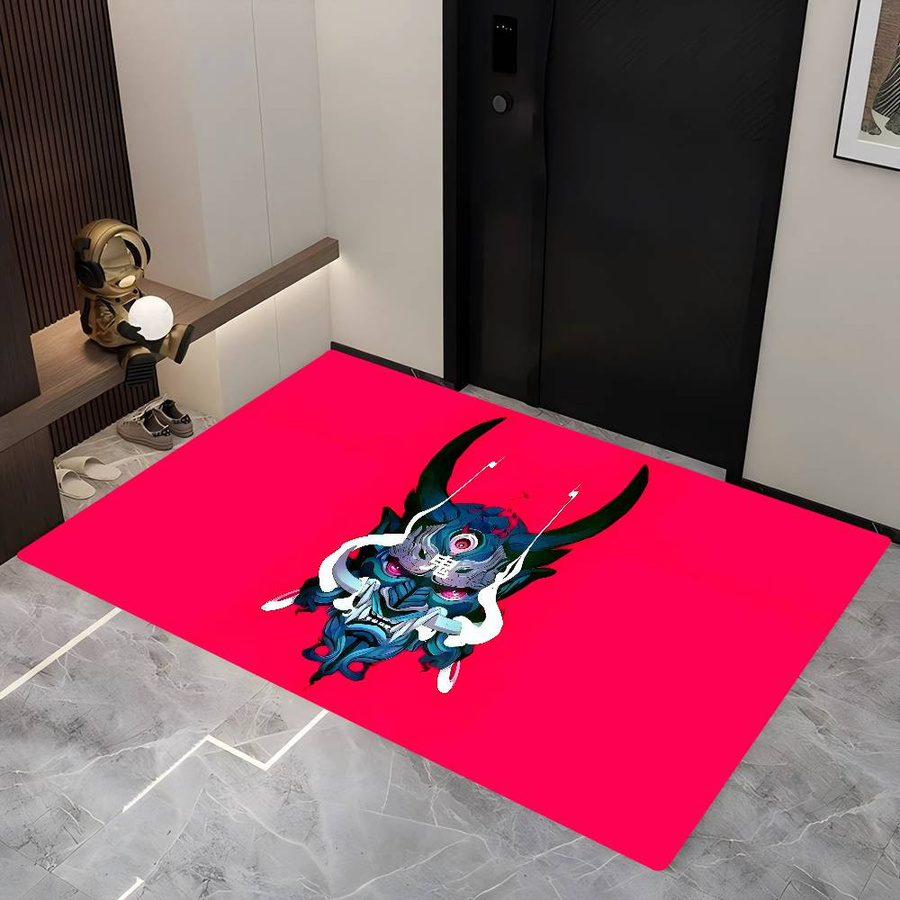 Karpetti Bereichsteppich C-Cyberpunk Samurai Logo Waschbar und Rutschfest, B/T: 60 x 40 cm - Bild 1