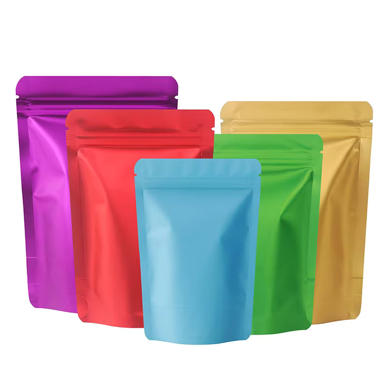 Blaue Mylar-Standbeutel mit Ziplock zur feuchtigkeitsbeständigen Aufbewahrung von Lebensmitteln wie Kaffeebohnen, Nüssen und Getreide - Bild 2