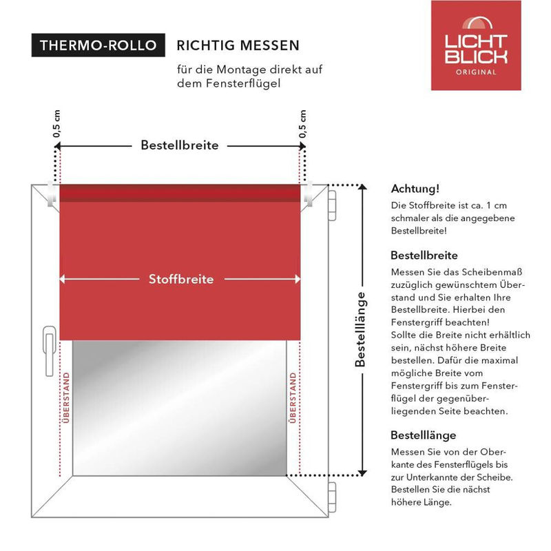 Lichtblick Thermo-Rollo Klemmfix Verdunkelung blickdicht, Farbe: Beige, Breite: 70 cm, Höhe: 150 cm - Bild 2