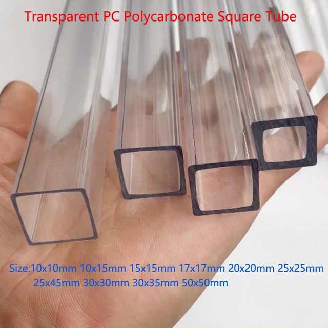 2 Stück starre Polycarbonat-Kunststoffrohre aus transparentem PC, Länge: 495 mm - Bild 1