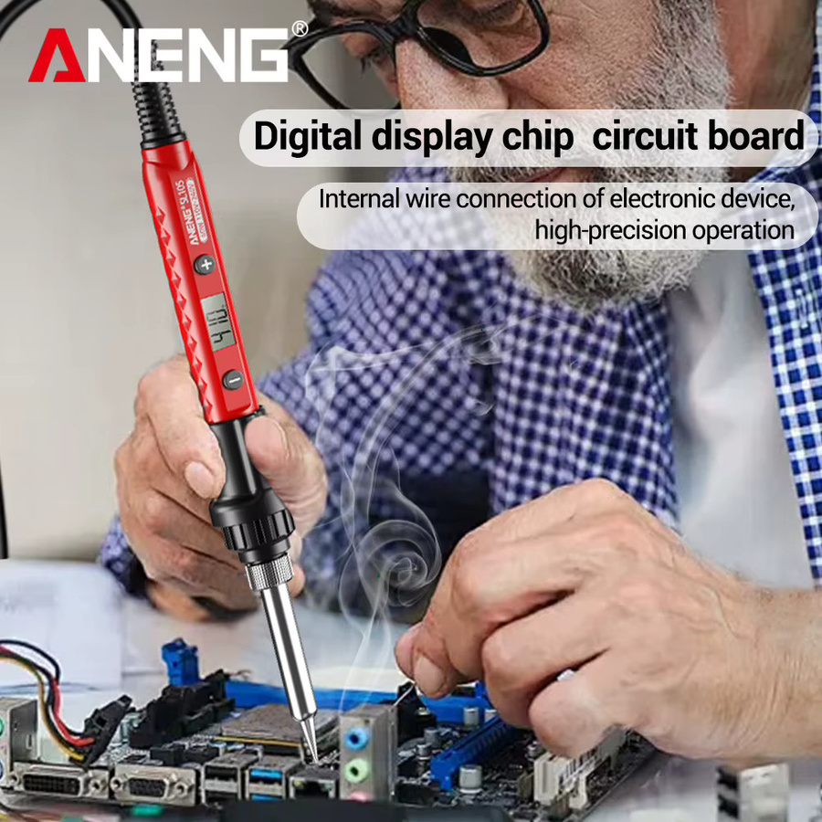 ANENG SL105 Elektrischer Lötkolben mit LCD Digital Display, 60W, Einstellbare Temperatur, Rot - Bild 4
