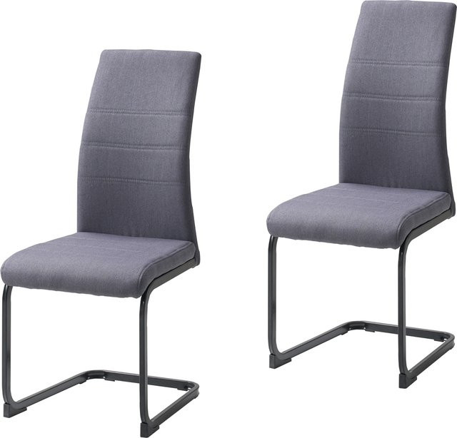 HTI-Line Schwingstuhl SallyP Set aus 2 Stück in Grau mit Stoffbezug und modernem Design - Bild 1