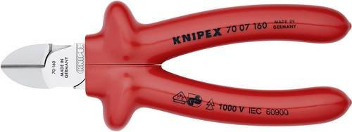 Knipex Seitenschneider VDE-geprüft mit Facette aus Chrom-Vanadium-Stahl in Rot, Länge: 160 mm - Bild 1