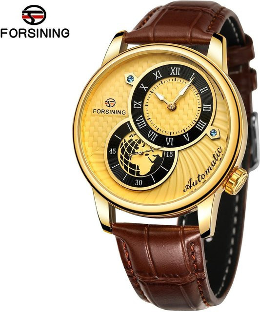FORSINING Armbanduhr Automatik, Gold, Leder, Herren - Bild 1