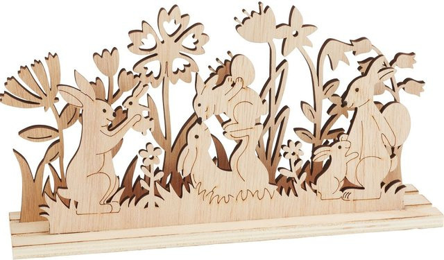 VBS Holz-Steckmotiv Osterfreude aus naturbelassenem Sperrholz in Beige für Ostern und Frühling - Bild 1