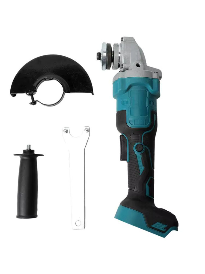 GECOFEER Akku-Winkelschleifer 125 mm, bürstenlos, blau, multifunktionales Elektrowerkzeug zum Schneiden, Polieren und Schleifen von Holz und Metall mit 3 variablen Geschwindigkeiten - Bild 6