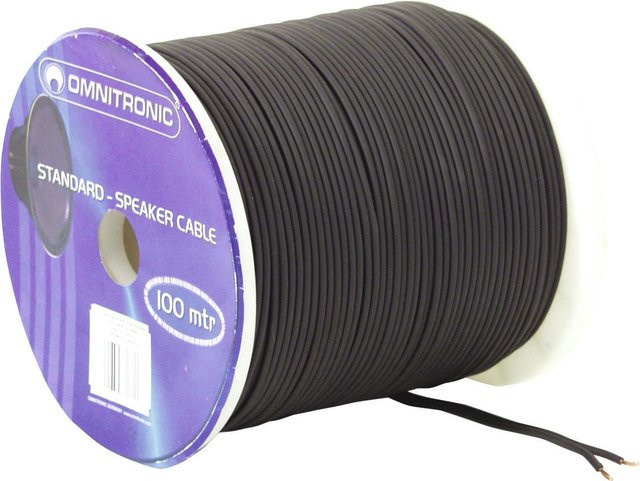 Omnitronic Lautsprecherkabel 2x1,5 in Schwarz, 100m - Bild 1