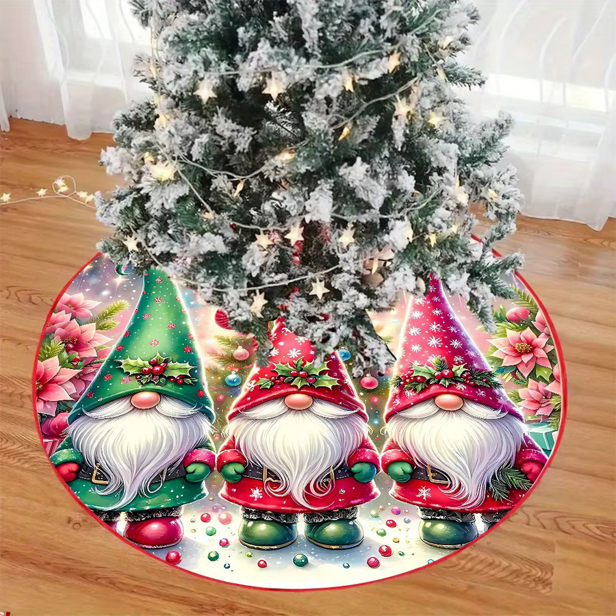 VIKAMA Weihnachtszwergenbaumrock mit floralem Design in Multicolour aus Textil - Bild 5