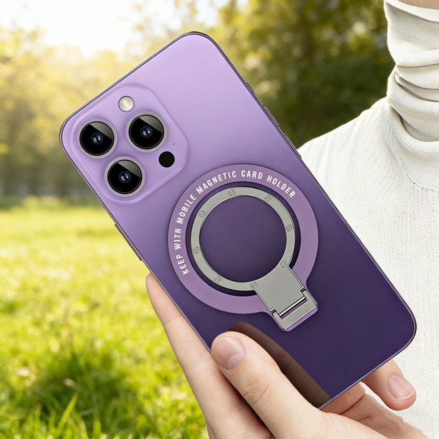 WSSHE Handy-Ringhalter Set mit 360 Grad Drehung und Ständer für iPhones in Schwarz und Weiß - Bild 1