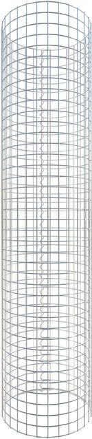 Gabiona Gabionensäule rund, silberfarben, H x Ø: 200 x 47 cm, Maschenweite: 5 x 5 cm - Bild 1