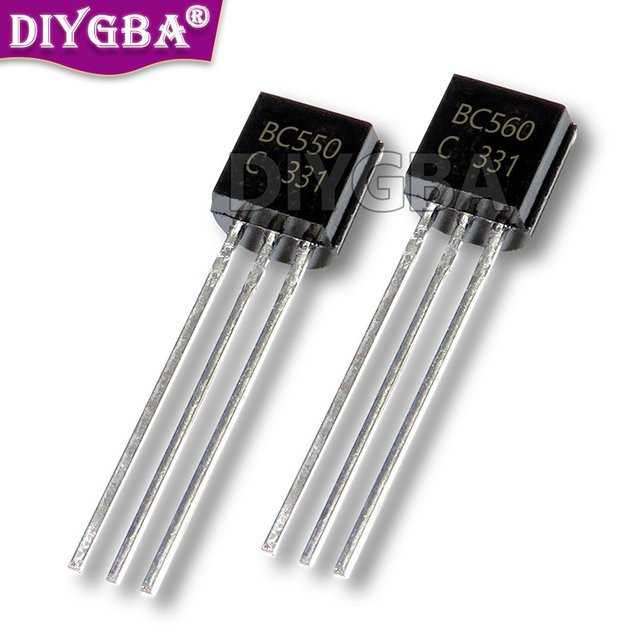 DIYGBA Transistor Set BC550 BC560 BIS-92 NPN PNP IC Chipsatz, 100 Stück, Schwarz - Bild 1