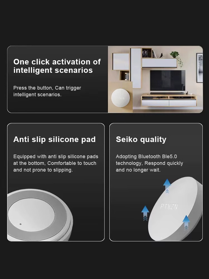 Xiaomi Timet hinker ptx Bluetooth Smart Mini Schalter Drahtlose Fernbedienung in Weiß für die Mi Home App - Bild 2