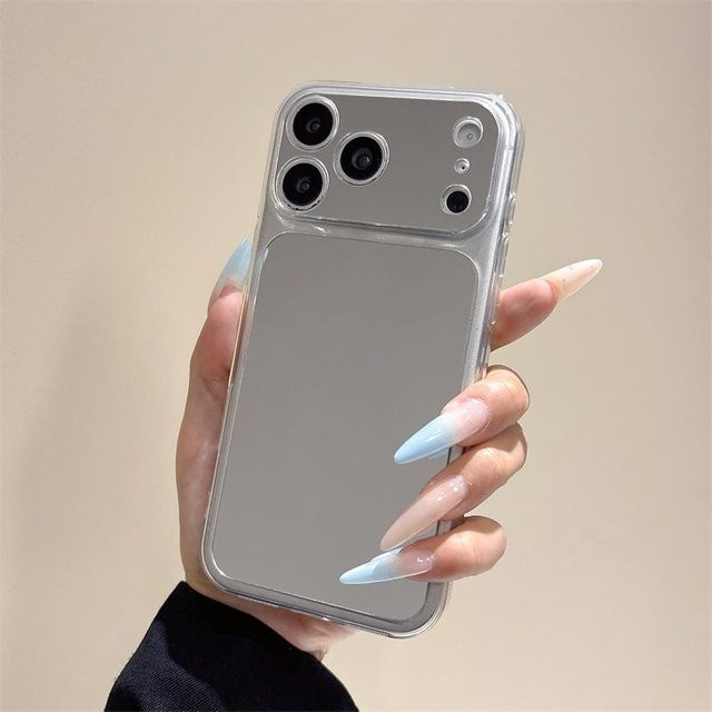 YULIN Handyhülle mit Make-up-Spiegel für iPhone 16 14 13 12 11 Pro Max, transparent, stoßfestes Acryl-Design - Bild 1