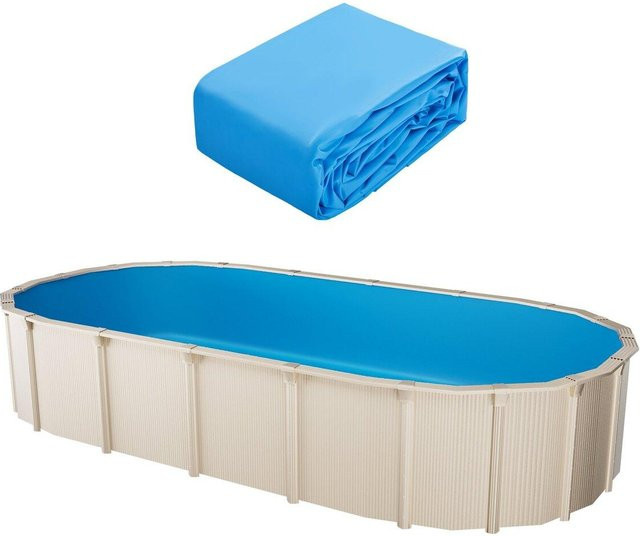 Ovaler Poolfolie von Buying Solutions, MB in Blau, Unibead-Stil, B: 500 cm, T: 300 cm, H: 120 cm - Bild 1