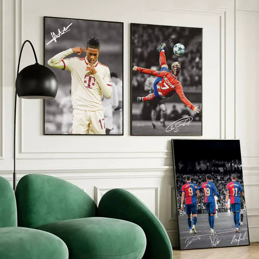 Wasserfester Fußball Sport Aufkleber mit Sternen Motiv als selbstklebender Wanddekor für dein Zuhause oder die Bar in Mehrfarben - Bild 5