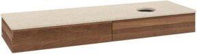 V&B Waschtischunterschrank Antao mit Frontstruktur und Beleuchtung in Warm Walnut, B/T: 160 x 50 cm - Bild 1